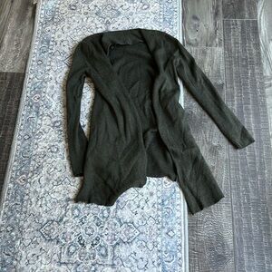 Olive green max studio open sweater (large)
